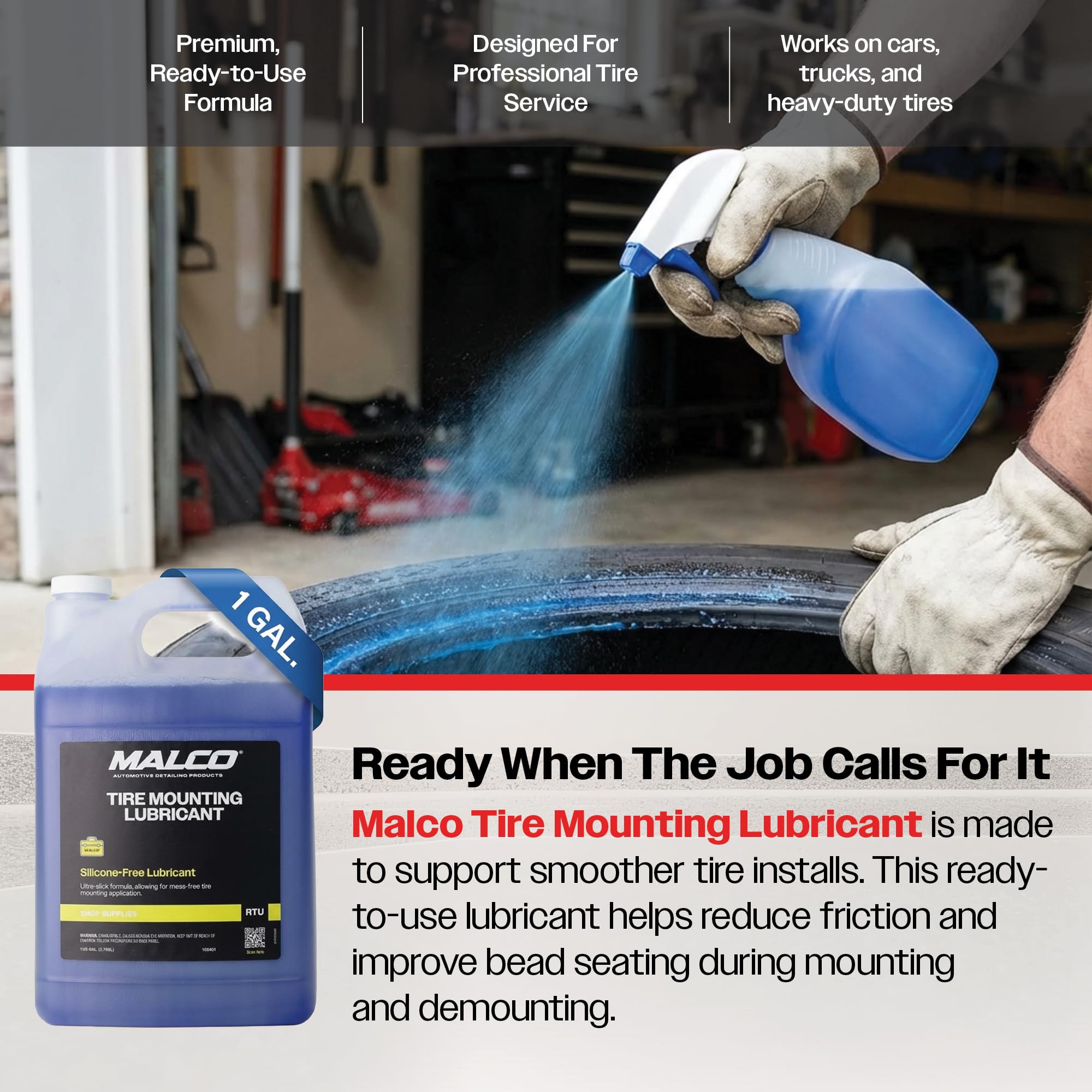 Malco Tire Mounting and Demounting Lubricant with Applicator - Tire Lube for Changing Tires/Improved Bead Seal & Rust Protection for Automotive, Truck, Farm, and Construction Tires - Image 6
